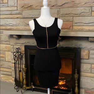 H&M elegant black/gold sleeveless dress size 6